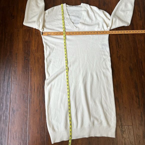 HAIDER ACKERMANN Cashmere Blend L/S V-Neck Midi Sweater Dress White - Picture 10 of 10